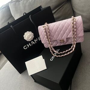 Classic Chanel Medium bag caviar purple pink 2024